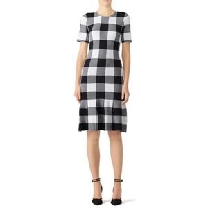 Slate & Willow Gingham Knit Dress Black And White Size L